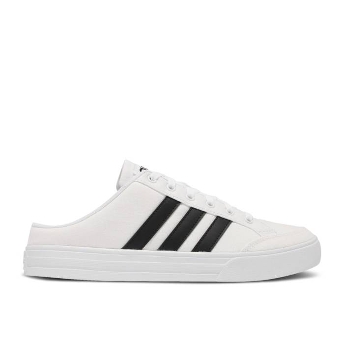アディダス Adidas 【 Vs Set Mule 'White Black' Men Cloud White/Core Black/Footwear White 】 メンズ 白色 ホワイト コア 黒色 ブラック｜スニケス