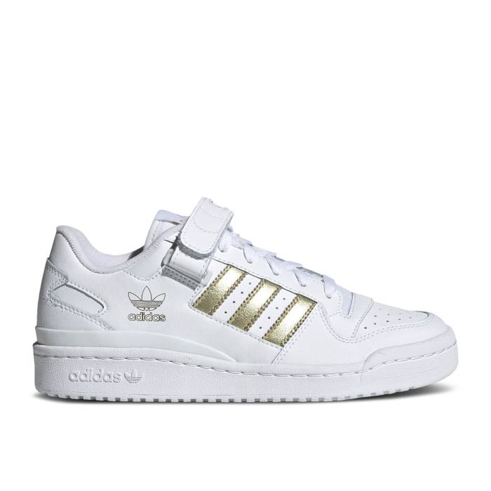 アディダス Adidas 【 Wmns Forum Low \u0027White Gold Metallic\u0027 Women Cloud White/Core Black/Core Black 】 討論会 ゴールド レディース 白いこと 白いこと 中核グループ 黒いこと 黒いこと