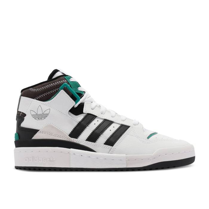 アディダス Adidas 【 Forum Exhibit Mid \u0027White Black\u0027 Men Footwear White/Core Black/Green 】 討論会 ミッド メンズ 白いこと 白いこと 中核グループ 黒いこと 黒いこと green 緑・緑であること 靴-メンズ靴