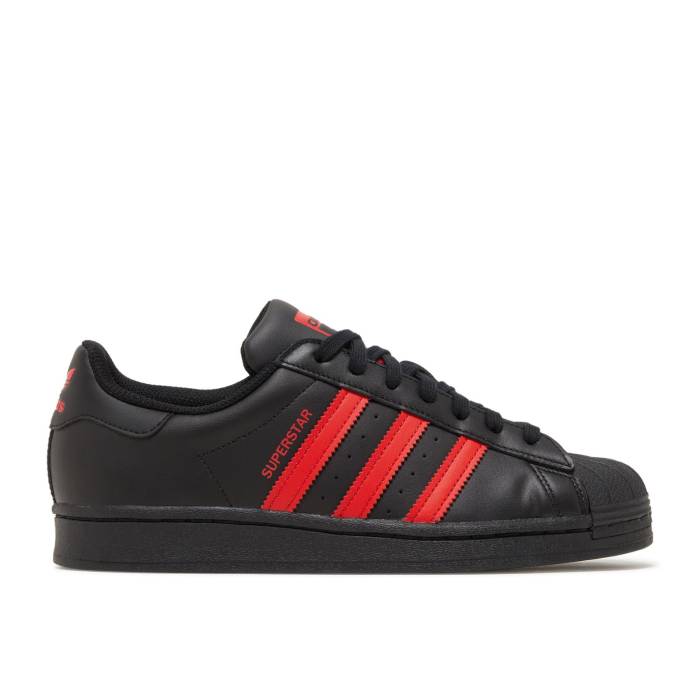 アディダス Adidas 【 Superstar \u0027Core Black Vivid Red\u0027 Men Core Black/Vivid Red/Core Black 】 Superstar はやりっ児 黒いこと 黒いこと メンズ 中核グループ 黒いこと 黒いこと Red 赤・赤いこと