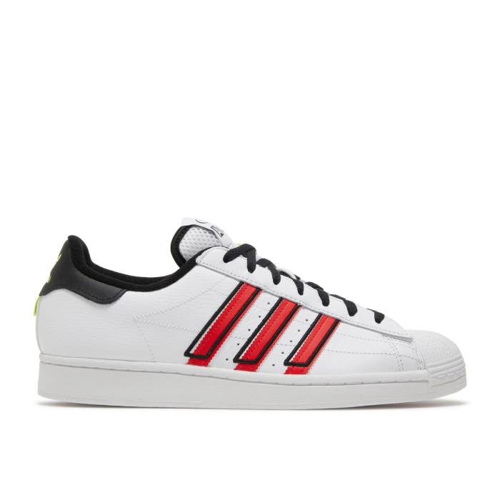 アディダス Adidas 【 Superstar \u0027White Vivid Red\u0027 Men Cloud White/Vivid Red/Solar Yellow 】 Superstar はやりっ児 メンズ 白いこと 白いこと Red 赤・赤いこと yellow 黄味がかった・黄色
