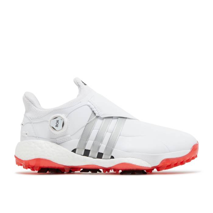アディダス Adidas 【 Tour 360 22 Boa Golf \u0027White Silver Metallic\u0027 Men Cloud White/Silver Metallic/Vivid Red 】 golf ゴルフ Silver しろがね色・しろがね色 メンズ 白いこと 白いこと Silver しろがね色・しろがね色 Red 赤・赤いこと