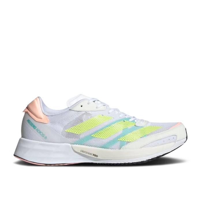 アディダス Adidas 【 Wmns Adizero Adios 6 \u0027White Pulse Lime\u0027 Women Cloud White/Pulse Lime/Light Flash Orange 】 アディゼロ アディオス レディース 白いこと 白いこと 菩提樹 orange 橙・オレンジ色