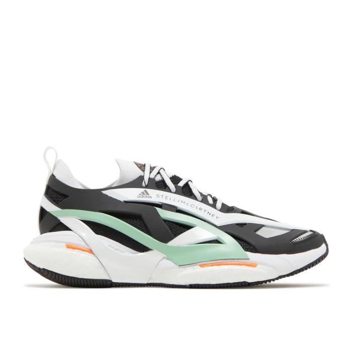 アディダス Adidas 【 Stella Mccartney X Wmns Solarglide \u0027Black Bliss Green\u0027 Women Core Black/Cloud White/Bliss Green 】 レディース 中核グループ 黒いこと 黒いこと 白いこと 白いこと green 緑・緑であること