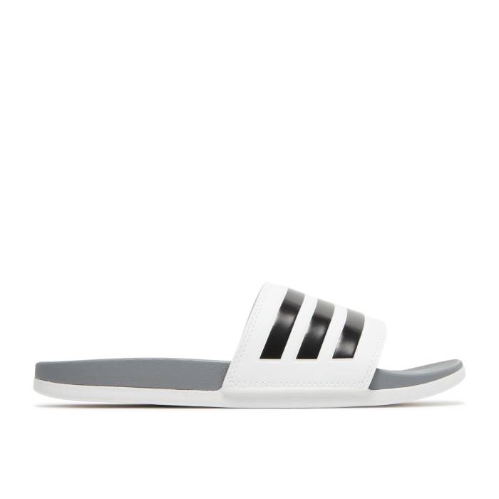 アディダス Adidas 【 Adilette Comfort Slide \u0027White Grey\u0027 Men Cloud White/Core Black/Grey Three 】 アディレッタ Slide サンダル メンズ 白いこと 白いこと 中核グループ 黒いこと 黒いこと 薄墨色 薄墨色
