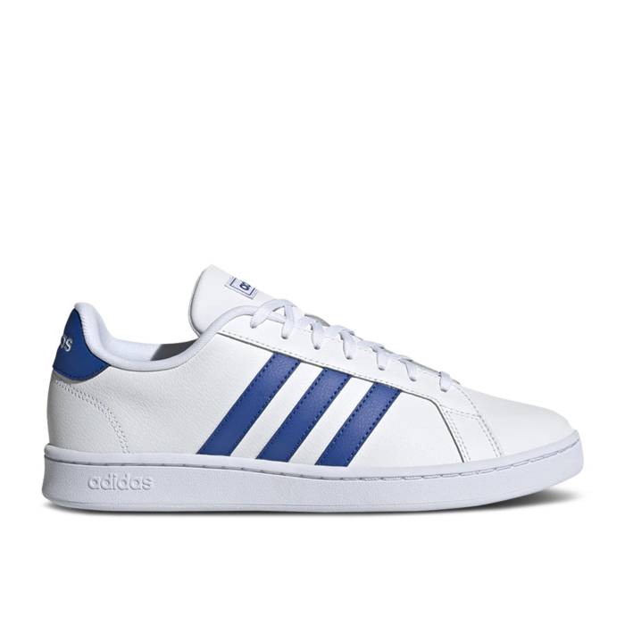 アディダス Adidas 【 Grand Court 'White Royal Blue' Men Cloud White/Royal Blue/Cloud White 】 グランド コート メンズ 白色 ホワイト 青色 ブルー｜スニケス