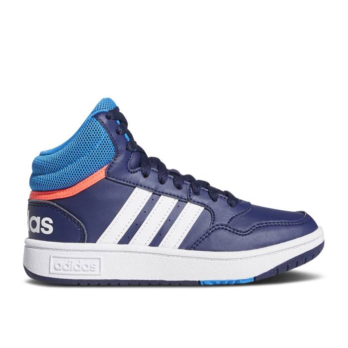 アディダス Adidas 【 Hoops Mid J \u0027Dark Blue Turbo\u0027 Youth Dark Blue/Blue Rush/Turbo 】 ミッド 青味 青み 御坊っちゃん キッズ 青味 青み rush 混雑時 ターボ