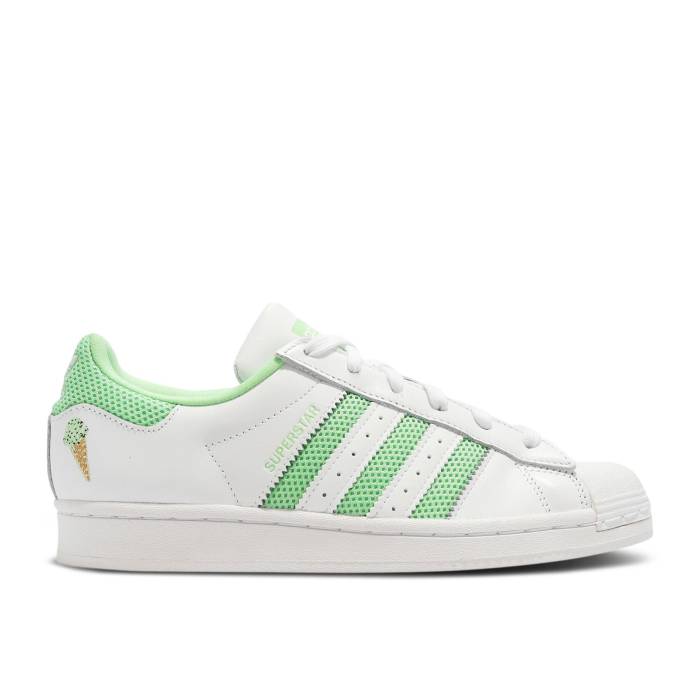 アディダス Adidas 【 Wmns Superstar \u0027White Glory Mint\u0027 Women Cloud White/Cloud White/Glory Mint 】 Superstar はやりっ子 レディース 白いこと 白いこと