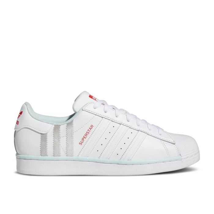 アディダス Adidas 【 Superstar 'White Almost Blue' Men Cloud White/Cloud White/Almost Blue 】 Superstar スーパースター メンズ 白色 ホワイト 青色 ブルー|スニケス