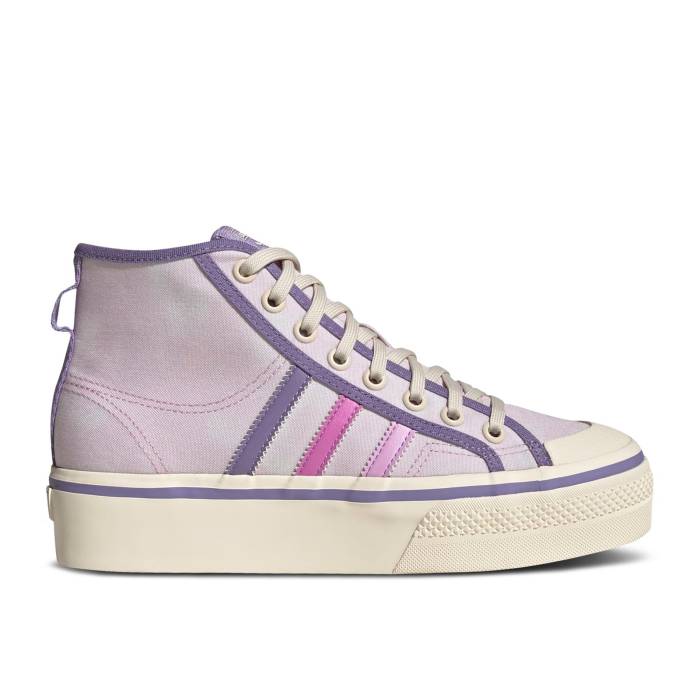 アディダス Adidas 【 Wmns Nizza Platform Mid \u0027Almost Pink Pulse Lilac\u0027 Women Almost Pink/Pulse Lilac/Wonder White 】 ミッド pink サクラ色 レディース pink サクラ色 白いこと 白いこと