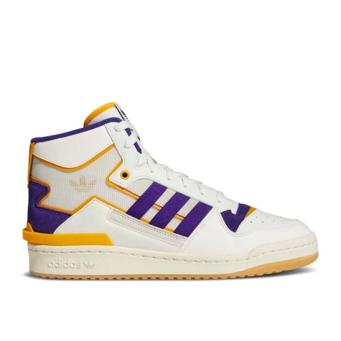 アディダス Adidas 【 Forum Exhibit Mid \u0027Inside Out - White Purple Gold\u0027 Men Off White/Collegiate Purple/Collegiate Gold 】 討論会 ミッド 白いこと 白いこと Purple 紫・パープル メンズ 白いこと 白いこと Purple 紫・パープ