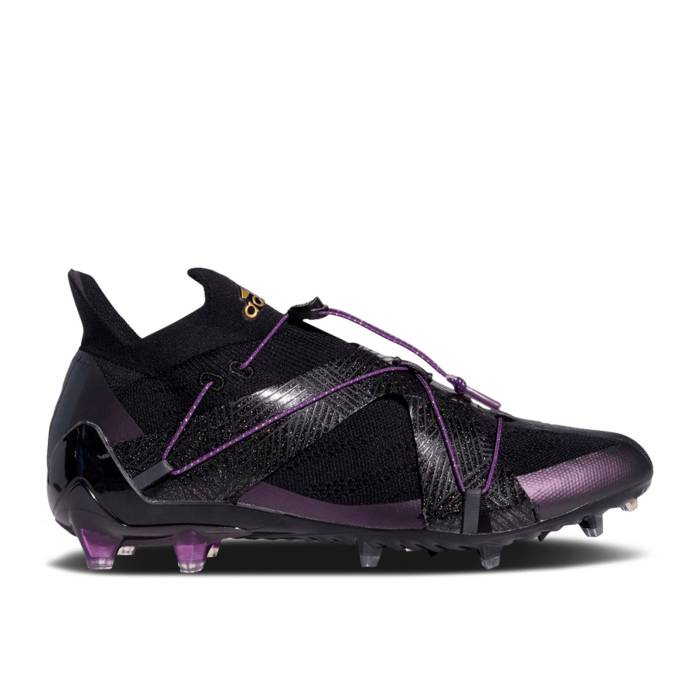 アディダス Adidas 【 Marvel X Adizero Primeknit Cleats Black Panther Men Core Black/Gold Metallic/Tribe Purple 】 アディゼロ クリーツ スパイク メンズ コア 黒色 ブラック ゴールド トライブ Purple 紫・パープル
