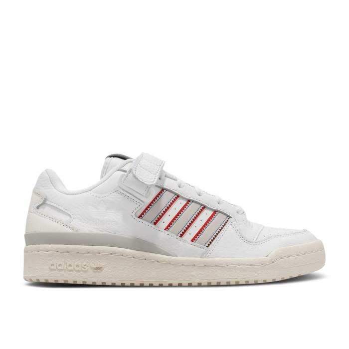 アディダス Adidas 【 Forum Low \u0027White Grey Red\u0027 Men Cloud White/Grey One/Blue 】 討論会 薄墨色 薄墨色 メンズ 白いこと 白いこと 薄墨色 薄墨色 青み 青色
