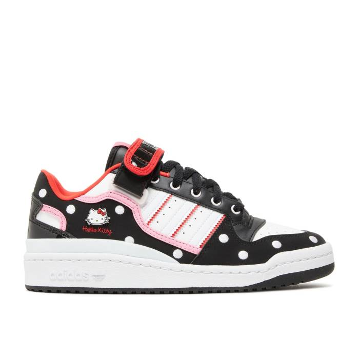 アディダス Adidas 【 Hello Kitty X Wmns Forum Low \u0027Polka Dot\u0027 Women Core Black/Cloud White/Bliss Pink 】 討論会 レディース 中核グループ 黒いこと 黒いこと 白いこと 白いこと pink サクラ色