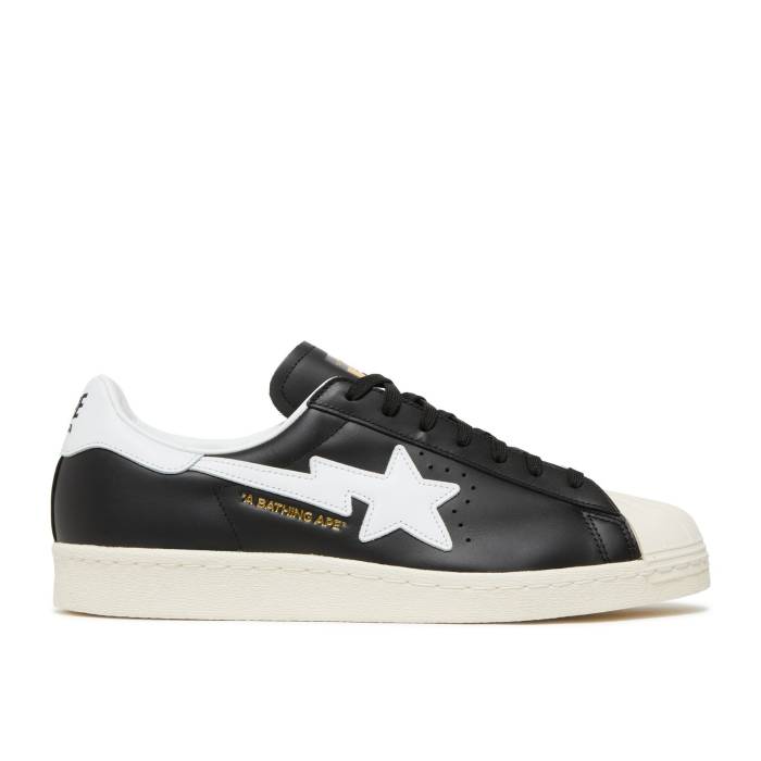 アディダス Adidas 【 Bape X Superstar Black Men Core Black/Footwear White/Off White 】 Superstar スーパースター メンズ コア 黒色 ブラック 白色 ホワイト