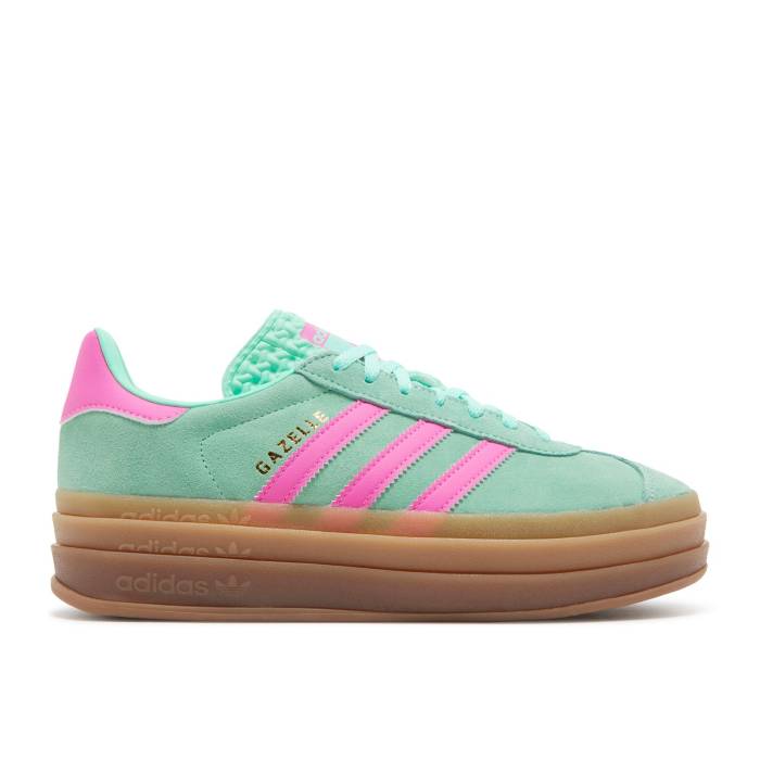 アディダス Adidas 【 Wmns Gazelle Bold \u0027Pulse Mint Screaming Pink\u0027 Women Pulse Mint/Screaming Pink/Gum M2 】 ガゼル レディース pink サクラ色
