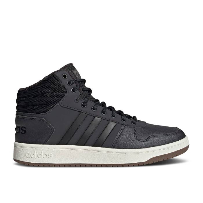 アディダス Adidas 【 Hoops 2.0 Mid \u0027Carbon Gum\u0027 Men Carbon/Core Black/White Tint 】 ミッド メンズ 炭素 中核グループ 黒いこと 黒いこと 白いこと 白いこと スニーカー-メンズ靴