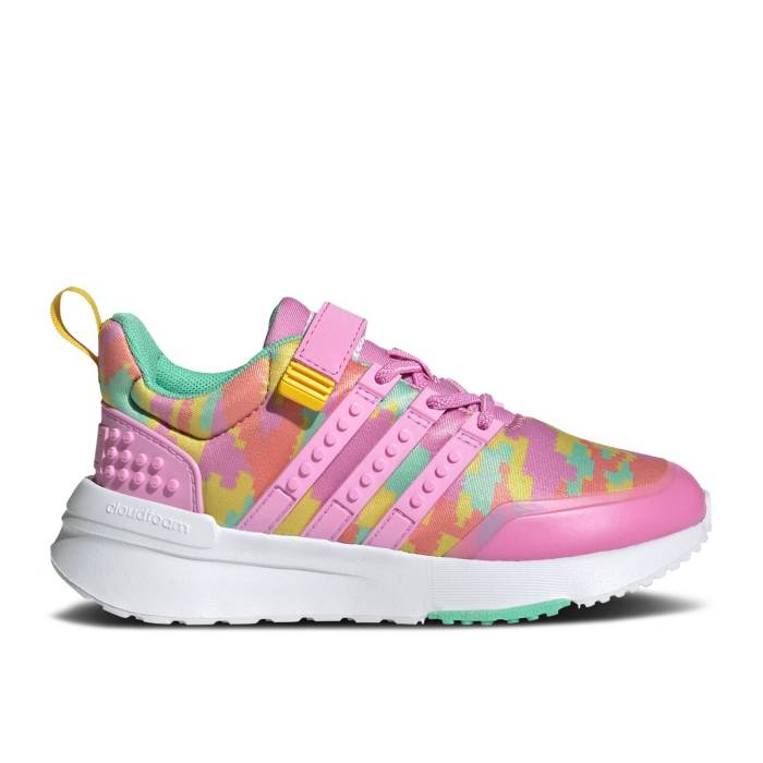 アディダス Adidas 【 Lego X Racer Tr21 El Little Kid \u0027Digi Camo - Bliss Orchid\u0027 Youth Bliss Orchid/Bliss Orchid/Equipment Yellow 】 間鴨柄 御坊っちゃん キッズ yellow 黄味がかった・黄色