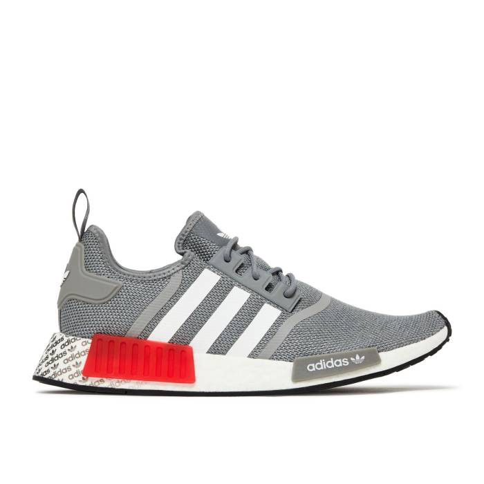 アディダス Adidas 【 Nmd_R1 \u0027Grey Vivid Red\u0027 Men Grey Three/Cloud White/Vivid Red 】 メンズ 薄墨色 薄墨色 白いこと 白いこと Red 赤・赤いこと