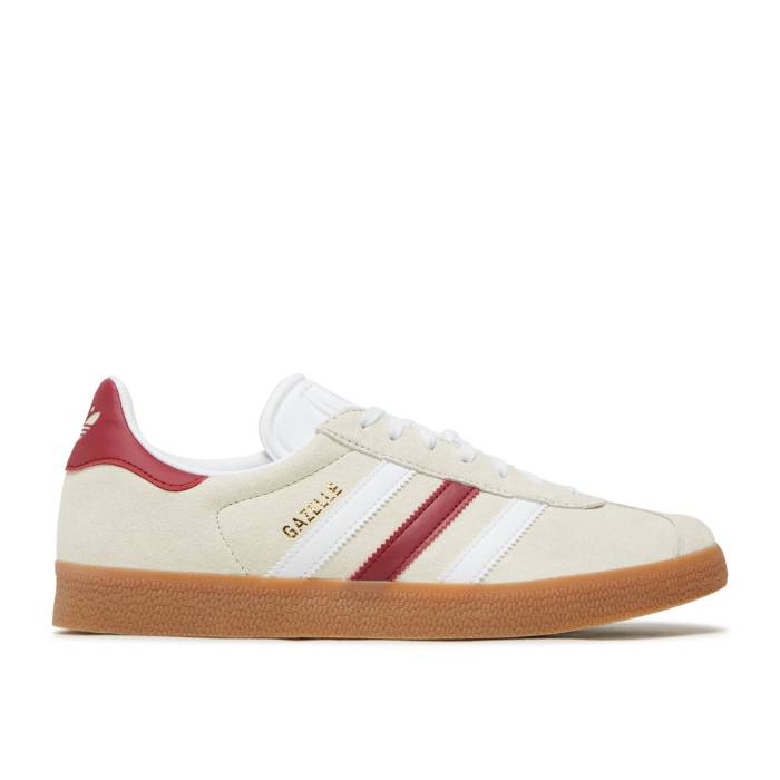 アディダス Adidas 【 Gazelle \u0027Aluminium Burgundy\u0027 Men Aluminium/Cloud White/Collegiate Burgundy 】 ガゼル メンズ 白いこと 白いこと ぶどう酒色・バーガンディー
