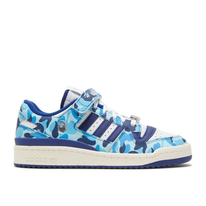 アディダス Adidas 【 Bape X Forum Low 84 \u002730Th Anniversary - Blue\u0027 Men Cloud White/Supplier Colour/Off White 】 討論会 メンズ 白いこと 白いこと