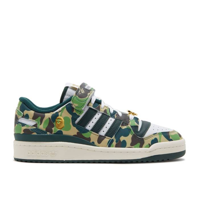 アディダス Adidas 【 Bape X Forum Low 84 30Th Anniversary - Green Men Cloud White/Supplier Colour/Off White 】 フォーラム メンズ 白色 ホワイト