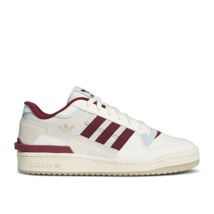 アディダス Adidas 【 Forum Exhibit Low \u0027Off White Burgundy\u0027 Men Off White/Collegiate Burgundy/Cream White 】 討論会 白いこと 白いこと メンズ 白いこと 白いこと ぶどう酒色・バーガンディー 皮膚軟化剤