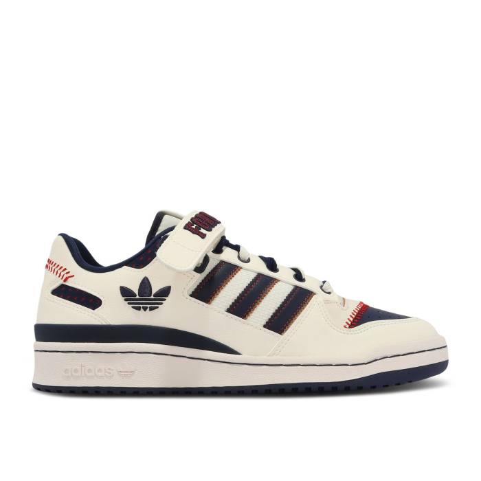 アディダス Adidas 【 Forum Low 'Baseball' Men Chalk White/Collegiate Navy/Scarlet 】 フォーラム メンズ 白色 ホワイト 紺色 ネイビー|スニケス
