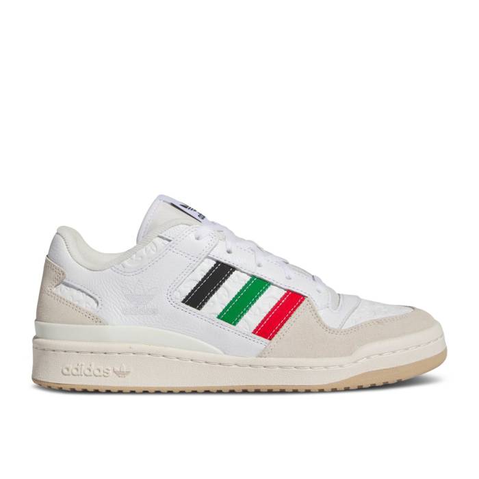 アディダス Adidas 【 Forum Low 塩素 \u0027Allover Debossed Trefoils\u0027 Men Footwear White/Red/Green 】 討論会 メンズ 白いこと 白いこと Red 赤・赤いこと green 緑・緑であること メンズ靴-スニーカー