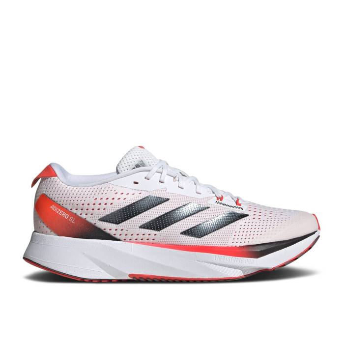 アディダス Adidas 【 Adizero Sl \u0027White Bright Red\u0027 Men Cloud White/Core Black/Bright Red 】 アディゼロ メンズ 白いこと 白いこと 中核グループ 黒いこと 黒いこと Red 赤・赤いこと