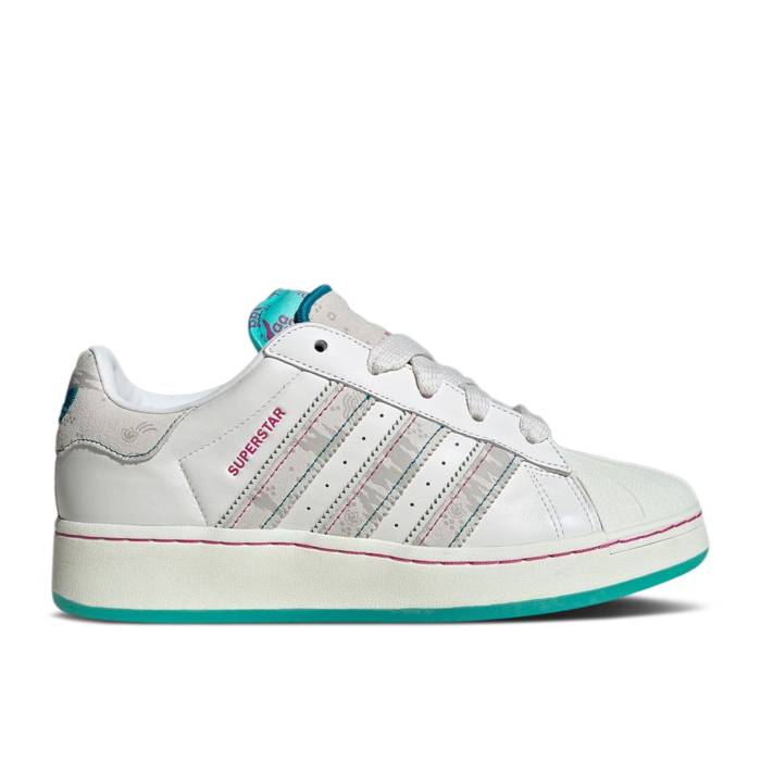 アディダス Adidas 【 Fefei Ruan X Superstar Xlg 'Chinese New Year Pack' Men White/Light Grey/Peacock Blue 】 Superstar スーパースター メンズ 白色 ホワイト 灰色 グレー 青色 ブルー
