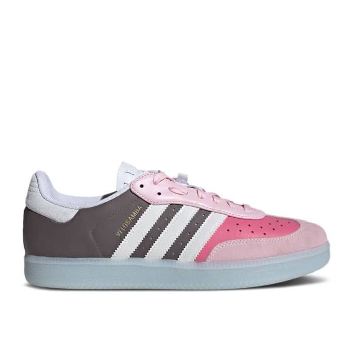 アディダス Adidas 【 Velosamba Leather \u0027Charcoal Clear Pink\u0027 Men Charcoal/Cloud White/Clear Pink 】 なめし革 メンズ 濃灰色 白いこと 白いこと pink サクラ色