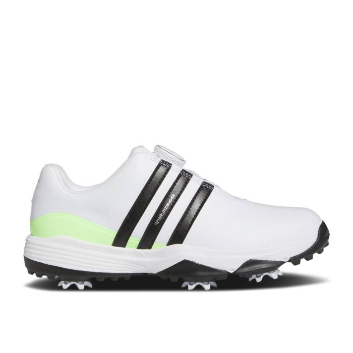 アディダス Adidas 【 Tour 360 24 Boa Golf J \u0027White Green Spark\u0027 Youth Cloud White/Core Black/Green Spark 】 golf ゴルフ green 緑・緑であること 御坊っちゃん キッズ 白いこと 白いこと 中核グループ 黒いこと 黒いこと green 緑・緑であること スニーカー-靴