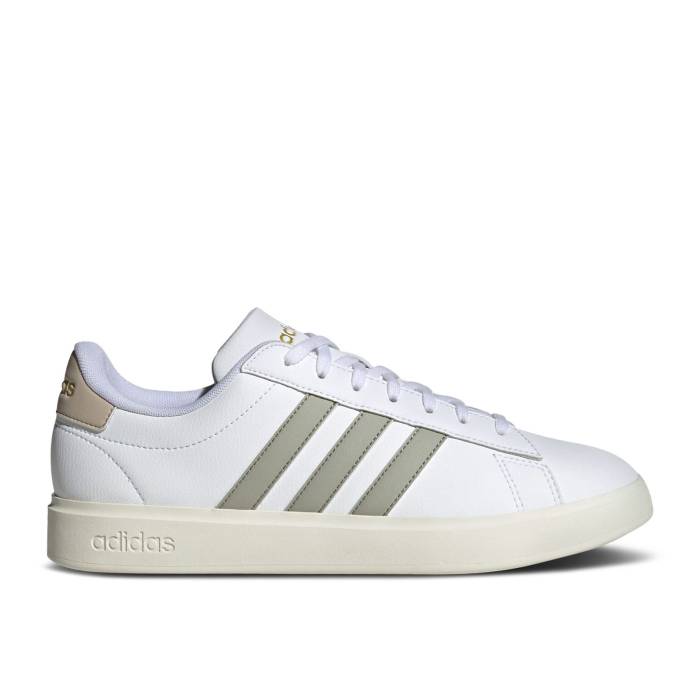 アディダス Adidas 【 Grand Court \u0027White Silver Pebble\u0027 Men Cloud White/Silver Pebble/Wonder Beige 】 地びた 厚地の外套 Silver しろがね色・しろがね色 メンズ 白いこと 白いこと Silver しろがね色・しろがね色 ベージュ