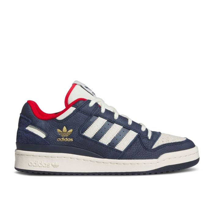アディダス Adidas 【 Forum Low 塩素 \u0027Night Indigo Scarlet\u0027 Men Night Indigo/Ivory/Better Scarlet 】 討論会 藍色・インディゴ メンズ ナイト爵 藍色・インディゴ 象牙色