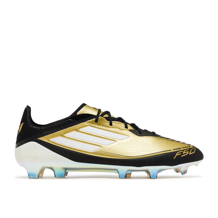 アディダス Adidas 【 Messi Adizero F50 Elite Fg 'Triunfo Dorado' Men Gold Metallic/Cloud White/Core Black 】 アディゼロ エリート メンズ ゴールド 白色 ホワイト コア 黒色 ブラック