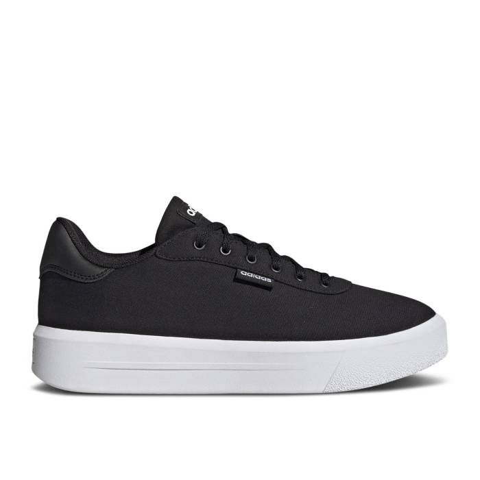 アディダス Adidas 【 Wmns Court Platform Cln \u0027Black White\u0027 Women Core Black/Cloud White/Core Black 】 厚地の外套 レディース 中核グループ 黒いこと 黒いこと 白いこと 白いこと