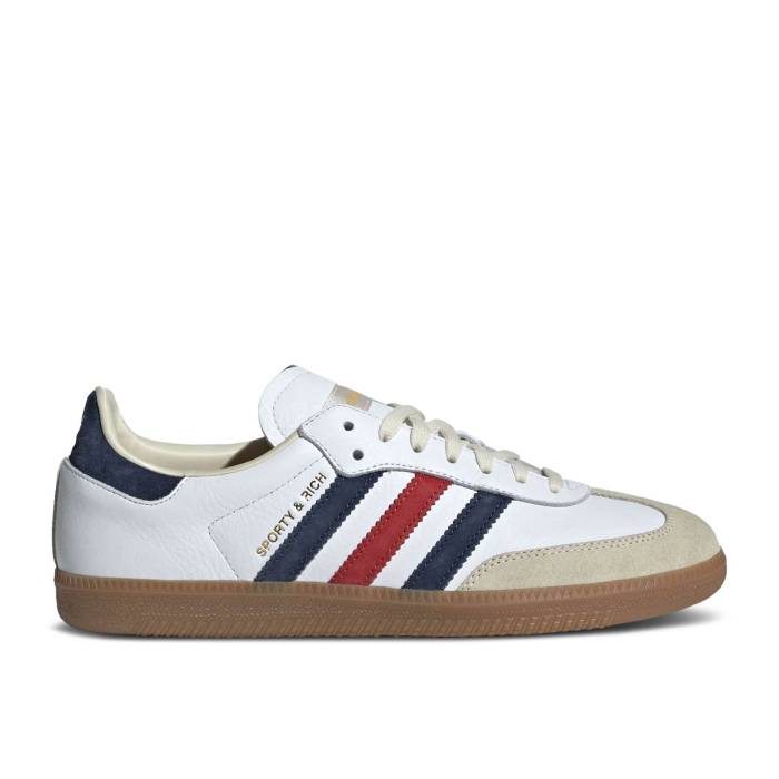 アディダス Adidas 【 Sporty \u0026 Rich X Samba Og \u0027Usa\u0027 Men Cloud White/Night Indigo/Collegiate Red 】 サンバ メンズ 白いこと 白いこと ナイト爵 藍色・インディゴ Red 赤・赤いこと