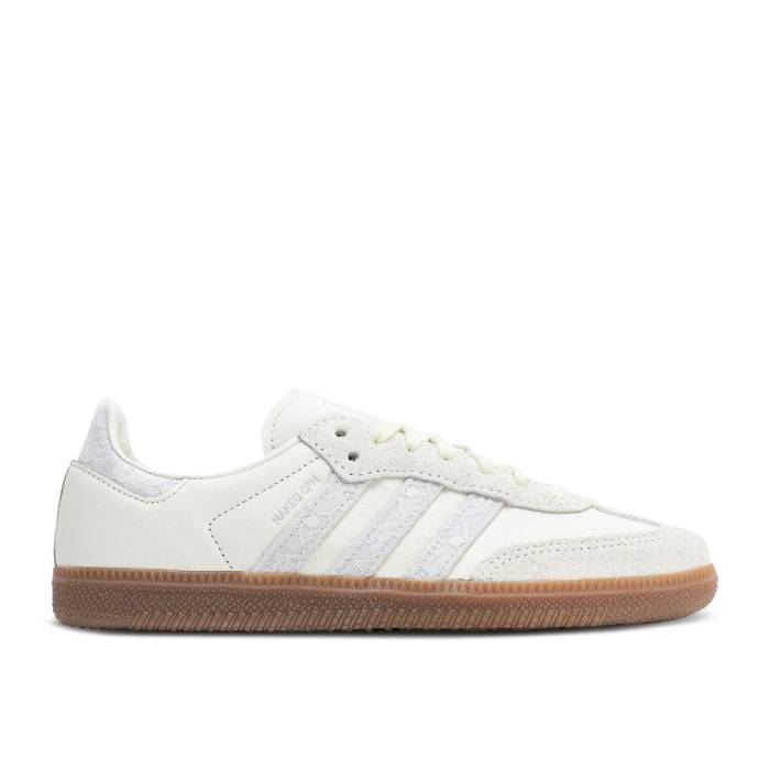 アディダス Adidas 【 Naked X Samba Og \u0027Silvery Daisy Pack\u0027 Men White/Off White/Crystal White/Silver Metallic 】 サンバ メンズ 白いこと 白いこと Silver しろがね色・しろがね色