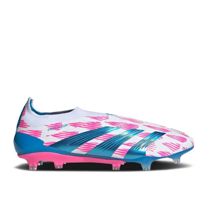 アディダス Adidas 【 Predator Elite Laceless Fg \u0027Reemergence Pack\u0027 Men Cloud White/Solar Blue/Solar Pink 】 プレデター エリート メンズ 白いこと 白いこと 青み 青色 pink サクラ色