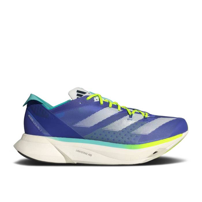 アディダス Adidas 【 Adizero Adios Pro 3 \u0027Cobalt Blue Lucid Lemon\u0027 Men Cobalt Blue/Zero Metallic/Lucid Lemon 】 アディゼロ アディオス 労働者階級 青み 青色 メンズ 青み 青色 皆無