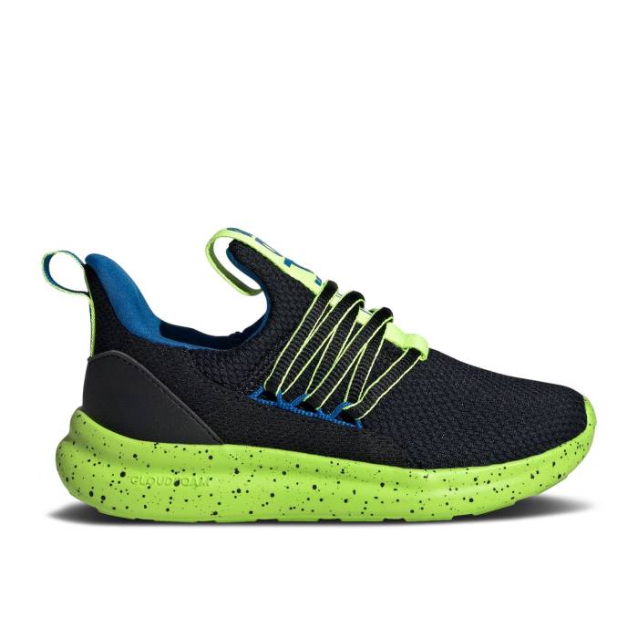 アディダス Adidas 【 Lite Racer Adapt 7.0 K 'Black Lucid Lemon Speckled' Youth Core Black/Lucid Lemon/Bright Royal 】 ライト アダプト ジュニア キッズ コア 黒色 ブラック|スニケス