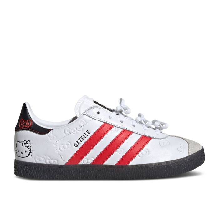 アディダス Adidas 【 Hello Kitty X Gazelle J '50Th Anniversary' Youth Cloud White/Red/Core Black 】 ガゼル ジュニア キッズ 白色 ホワイト Red 赤・レッド コア 黒色 ブラック|スニケス