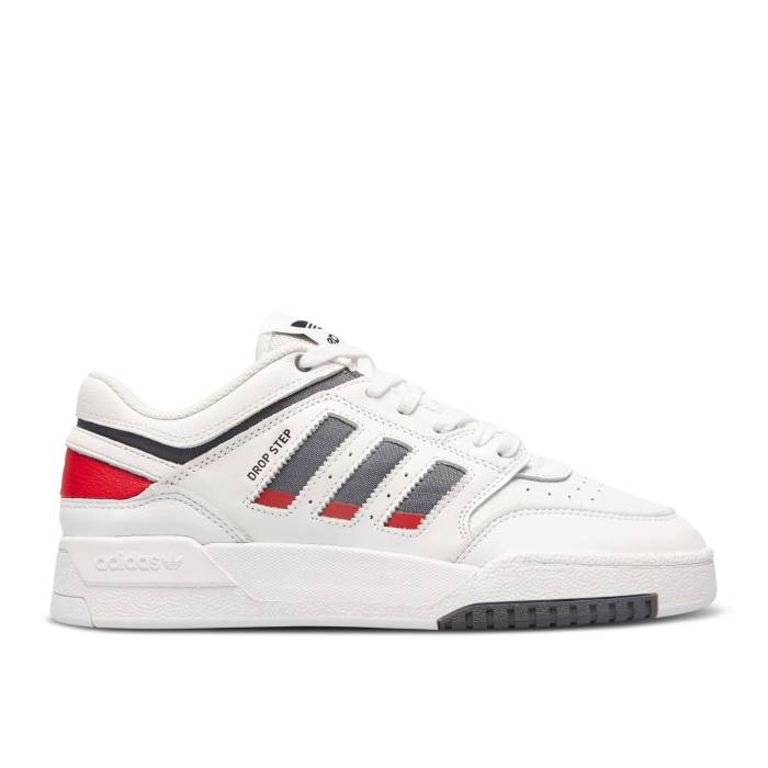 アディダス Adidas 【 Drop Step Low \u0027White Grey Scarlet\u0027 Men Cloud White/Grey Five/Better Scarlet 】 薄墨色 薄墨色 メンズ 白いこと 白いこと 薄墨色 薄墨色