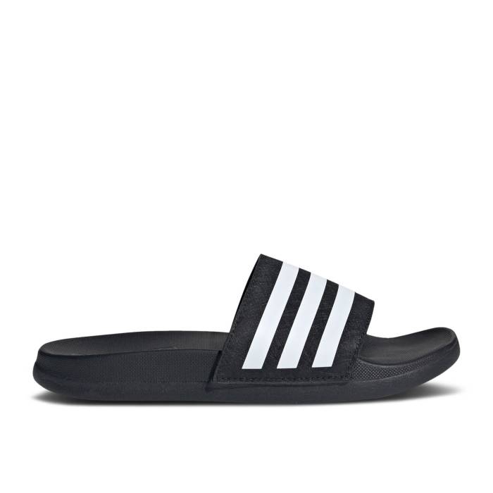 アディダス Adidas 【 Adilette Comfort Slide K \u0027Black White\u0027 Youth Core Black/Cloud White/Core Black 】 アディレッタ Slide サンダル お坊っちゃん キッズ 中核グループ 黒いこと 黒いこと 白いこと 白いこと