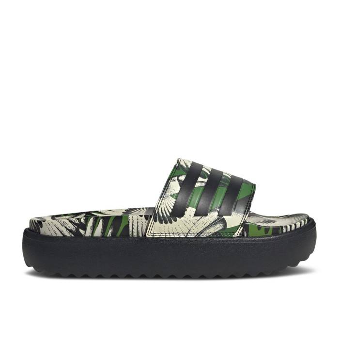 アディダス Adidas 【 Farm Rio X Wmns Adilette Platform Slide 'Crew Green Black' Women Crew Green/Core Black/Core Black 】 リオ アディレッタ Slide サンダル green 緑・グリーン レディース クルー green 緑・グリーン コ