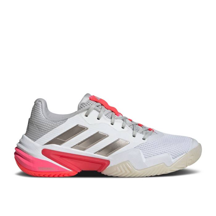 アディダス Adidas 【 Wmns Barricade 13 \u0027Champagne Metallic Lucid Red\u0027 Women Cloud White/Champagne Metallic/Lucid Red 】 防柵 13 サー青二才 レディース 白いこと 白いこと Red 赤・赤いこと
