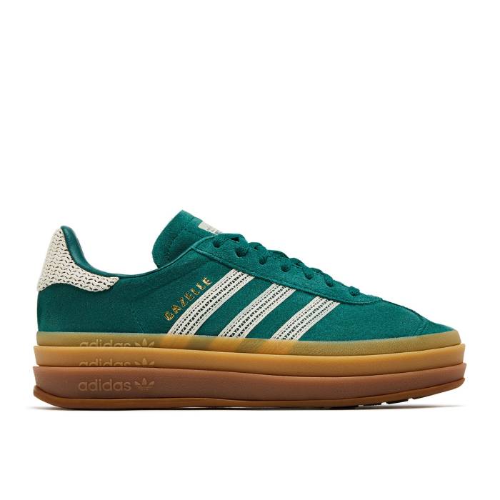 アディダス Adidas 【 Wmns Gazelle Bold \u0027Crochet Pack - Collegiate Green\u0027 Women Collegiate Green/Wonder White/Gold Metallic 】 ガゼル レディース green 緑・緑であること 白いこと 白いこと ゴールド