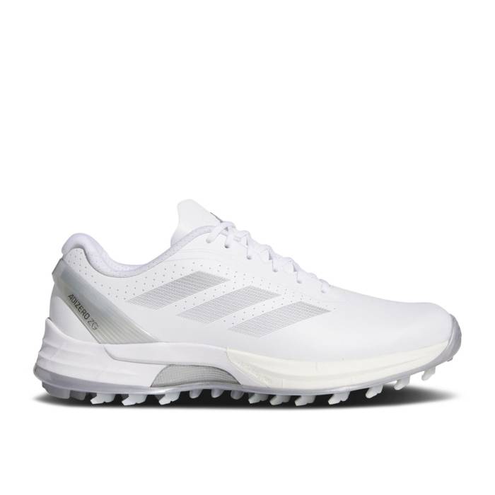 アディダス Adidas 【 Wmns Adizero Zg Spikeless Golf \u0027White Silver Metallic\u0027 Women Cloud White/Grey Three/Silver Metallic 】 アディゼロ golf ゴルフ Silver しろがね色・しろがね色 レディース 白いこと 白いこと 薄墨色 薄墨色 Silver 銀