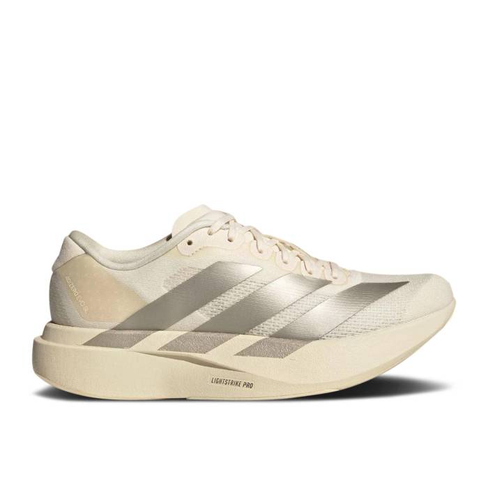 アディダス Adidas 【 Wmns Adizero Evo Sl \u0027Wonder White\u0027 Women Wonder White/Cyber Metallic/Warm Vanilla 】 アディゼロ レディース 白いこと 白いこと ウォーム